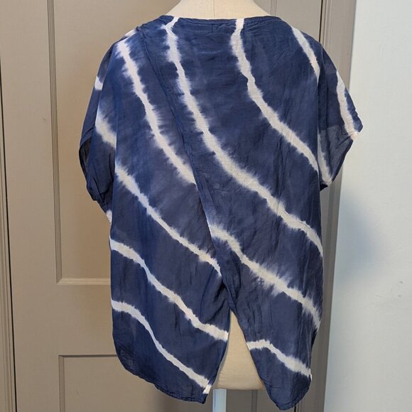 VELVET Silk Abila Tie Dye Marks & Spencer Open Cross Back Boho Cap Sleeve - Picture 4 of 6